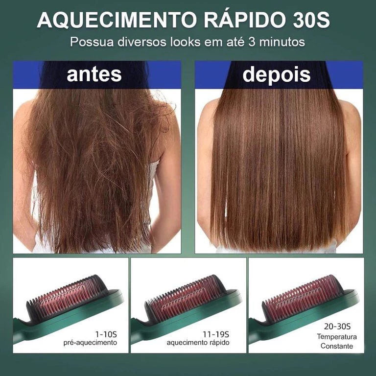 Escova Hair Liss 5 em 1 - Alisa, Hidrata, Modela, Alinha e Anti-Frizz